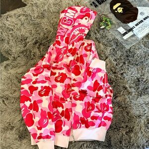 BAPE PINK ABC CAMO RAYON HOODIE